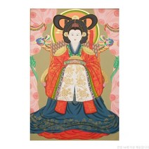 궁대신 탱화 종교 큐빅 그림 만들기 선물 비즈 공예 보석십자수 재료 세트, 80x110cm 전체 원형 큐빅