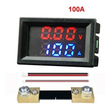 전류 전기계측기 테스터 검전기 전압 DC 6-120V 50A 100A 전압계 전류계 LED Amp 디지털 게이지 12V 션트 포함, [02] 100A