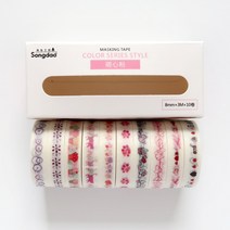 접착앨범 성장책 사진첩 DIY 마스킹 접착제 있음 장식소품재료 스윗 가능 러브 시리즈 박스 테이프 1906542005, 모심분 10 롤 한통