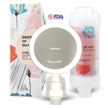 [아마존1위] 바디케어 비타민 샤워기 필터 세트 6종류 [선물용/집들이] 아로마테라피/피부개선 미백 아토피, 항균필터 샤워기+로즈 필터