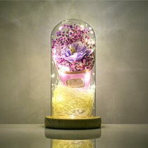 [ 아르띠콜로 사라 led 꽃 무드등 ] 로맨틱 led 무드등 10대 여성 20대 여자생일선물 인테리어 무드등 꽃다발 조화 여자친구 기념일선물 수면등 취침등 선물 분위기 조명, 보라