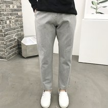 용된다 남자 반밴딩 일자핏 데님 빅사이즈 청바지