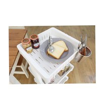 요리체험 딸기체험 이동식트롤리 탕비실 이동서랍 슬림선반정리대 아기용품트롤리 깔끔정돈 기저귀정리함, 미들4단 화이트