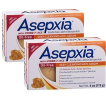 Asepxia 오일 프리 유황 비누 여드름 비누 118ml (2팩)