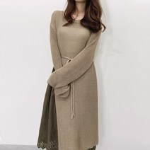 세인트이브 세련된 옆트임 니트롱원피스
