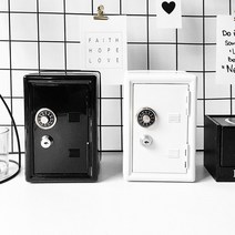 철제 캐비넷 저금통 미니 금고 지폐 저축 개인금고 비밀 금고 보관함 빈티지 앤틱 유니크 인테리어 소품, 블랙