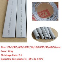 회색 열 수축 튜브 슬리브 랩 와이어 절연 슬리브 1/2/3/5 미터 2:1 1mm-50mm, 03 1Meter _ 02 10mm