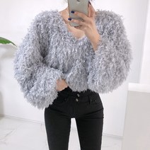 텐퍼센트 포 우먼 / 코렐 브이넥 페이크 퍼 니트