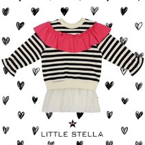 [리틀스텔라] (FSNWCOJ908M) 배색 프릴 스트라이프 기모원피스