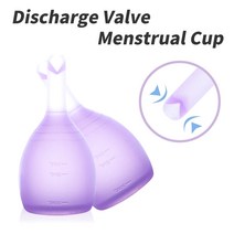 생리컵 생리컵추천 위생생리컵 생리 컵 실리콘 생리 컵 레이디 방전 밸브 생리 컵 여성 위생 copa 생리 여성 기간 컵, 2pcs-1colthbag-퍼플, 1과 1