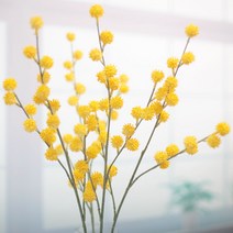 스물한송이 골든볼 꽃 가지 70cm 실크플라워 조화꽃 장식