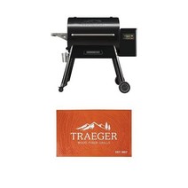Traeger 그릴 번들 Ironwood 885 목재 펠렛 그릴 및 흡연자(WIFI 스마트 홈 기술 포함) 블랙 + Traeger 펠렛 그릴 BAC636 그릴 매트 오렌지, 단일사이즈