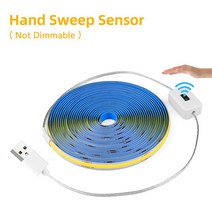LED 스트립 조명 전구 FCOB 빛 고밀도 유연한 FOB COB Led RA90 자연 멋진 화이트 터치 Dimmable DC5V 손 모션 센서, [01] Hand Sweep Sensor, [02] 웜 화이트, [05] 5m
