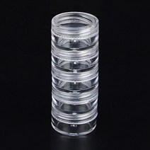 5단 투명 원통 소품 케이스 비즈 구슬 DIY 잡화 미니, 1개