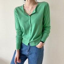 데일리앤 여성 물결 레이어드 크롭 니트 가디건 글로렌