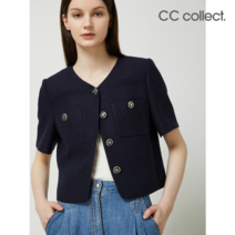 씨씨콜렉트 CC콜렉트 C-Exclusive 브이넥 썸머 트위드자켓 NY_C242MSF136