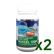 라이프스팬 뉴질랜드 초록입홍합 추출물 12500 60분말캡슐 greenlipped mussel, 2개, 60캡슐