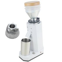 자동머신 에스프레소 밀리타 커피 머신 XEOLEO커피 그라인더 40mm 티타늄 원추형 버 블로우 호퍼 150W 커피콩 그라인드 밀러 20 단계, White SS+110V+AU