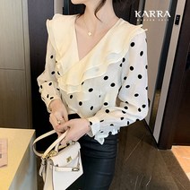 카라 KARRA 비바러플랩블라우스 KB3SBL013C