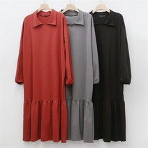 빅사이즈사랑해요 K797L301 무지카라분또프릴원피스 GR