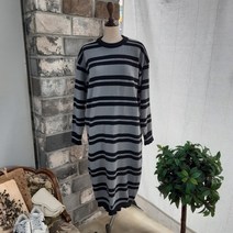 상상그이상 여성용 단니트 원피스 항아리 밑단 포인트 군살커버 신축성좋은 따뜻한 스트라이프 원피스 편안한 임산부추천 데일리룩