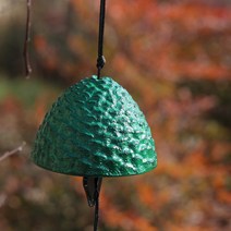 MEIISEO현관종 도어벨 방울 행운의나무 풍경 유리종, 큰 소나무 콘 (방수 비자)