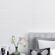 접착식단열벽지 포인트 단열 벽돌 벽지 시트지, [고급] 소나무 격자 무늬 1개