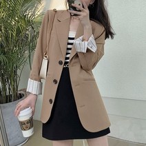 소매 포인트 쓰리 버튼 데일리 여성 자켓 캐주얼 아우터