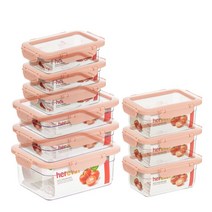 크리아 커버분리형 밀폐용기 9조 세트 stellapam*395584789EA, 파스텔퍼플