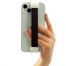 윌비 클립온 팝 밴드 길이 조절 갤럭시 아이폰 프로 미니 이북 스마트폰 핸드폰 스트랩 핑거 그립 핸드 홀더 손잡이, 화이트 블랙