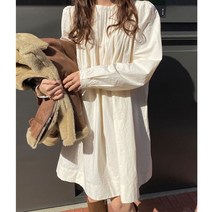 준브 가을 키작녀 플리츠 셔링 미니 흰색 주름 핀턱 플레어 원피스