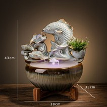 미니 분수대 자연 실내 친환경 천연 가습기 집안습도높이기 건조할때 폭포 개업 선물, 물고기 안개형