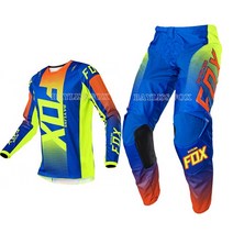 레이싱슈트 보호대 바이크슈츠 Bayliss Fox 180 Oktiv 저지 팬츠 MX 콤보 기어 세트 복장 Enduro Suit 산악, 02 Blue