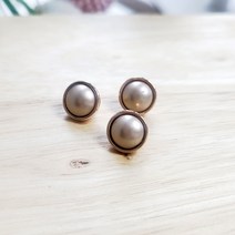 소매 보석단추 2개, B-120 브론즈 진주단추