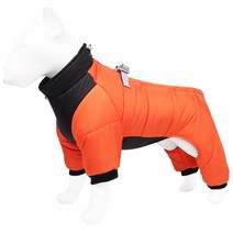 추동 강아지 네발 방수 도톰 강아지 옷 보온 애견 패딩 애견 의류, 3XL, 오렌지.