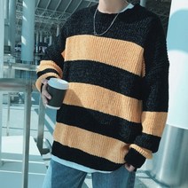 가바바 남성 오버핏 라운드 니트티 스트라이프 이쁜 스웨터 G24437