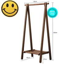 나무 원목 행거 긴옷 접이식 옷걸이 스탠드행거 원룸 드레스룸 매장 A타입+스마일와펜(4.5cm), 월넛 600나무선반+스마일와펜