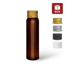 (1BOX) 유리병 바이알 SB50 갈색 50ml (12개입) 샘플 소분 미니 병 용기, 금속캡 골드 (12개)