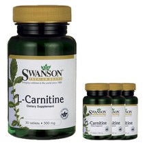 스완슨 L-카르니틴 500mg 타블렛, 30개입, 4개, 30정