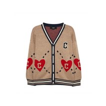 MLB 엠엘비 KIDS 하트 빅포인트 가디건 CLE L.Camel 7AKCH0234-45CAL