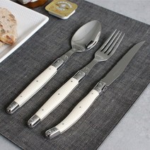 까르투하 빈티지 커트러리 4color 카페 티 포크 버터 나이프 스테이크 디너 디저트 양식기, 디너 나이프-블랙