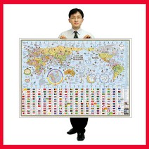 맵소프트 세계지도 중형 코팅형 1m 50cm X 10cm / 측지기사 전문가 제작 / 인구수 언어 수록 / 만국기 인테리어 대형 어린이, 4번_어린이 세계지도 중형 코팅형