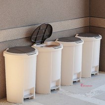 리스토대용량 45L 휴지통 4개 반원 사각 50L 3개 쓰레기통ijk639, SPRg_리스토 휴지통 (사각 45L 브라운 4p)