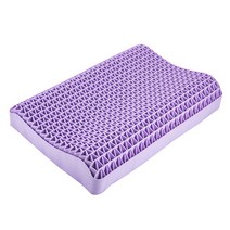 고탄성 tpe 신소재 무중력 경추베개 화이트 베개커버, 자주색