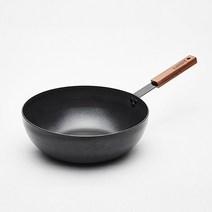 한샘 kien 블랙 심플 궁중팬 28cm 0207363, 블랙+우드