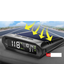 태양열 HUD 자동차 헤드업 디스플레이 속도 과속 경보, X98 업그레이드 모델(1000mAh)
