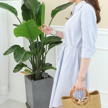 [하늘바라기]스트라이프 셔츠 원피스