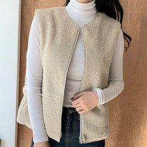 오드리쇼룸 구스다운 덤블 베스트 양털 플리스 거위털 뒷셔링 패딩 조끼