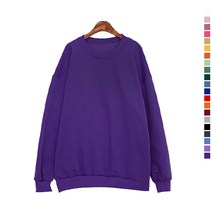 티데일리 남녀공용 포근한 오버핏 기모 맨투맨 빅사이즈 무지 특양면 티셔츠