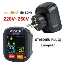 30-250V Portable Digital Socket Tester tector RCD Voltage Ground Polarity Phase Check Tool with Colo, 01 EU Socket Tester